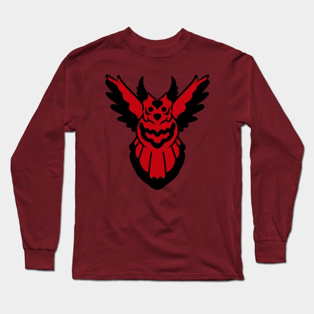 Owl Flying-Red Long Sleeve T-Shirt by SoraLorr